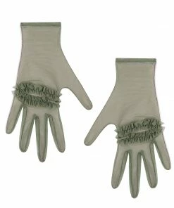 Tender And Dangerous Green Ruffle Gloves