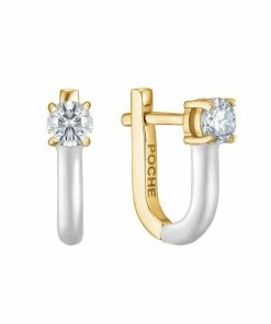 Earrings POCHE Stardust Moissanite Hoop
