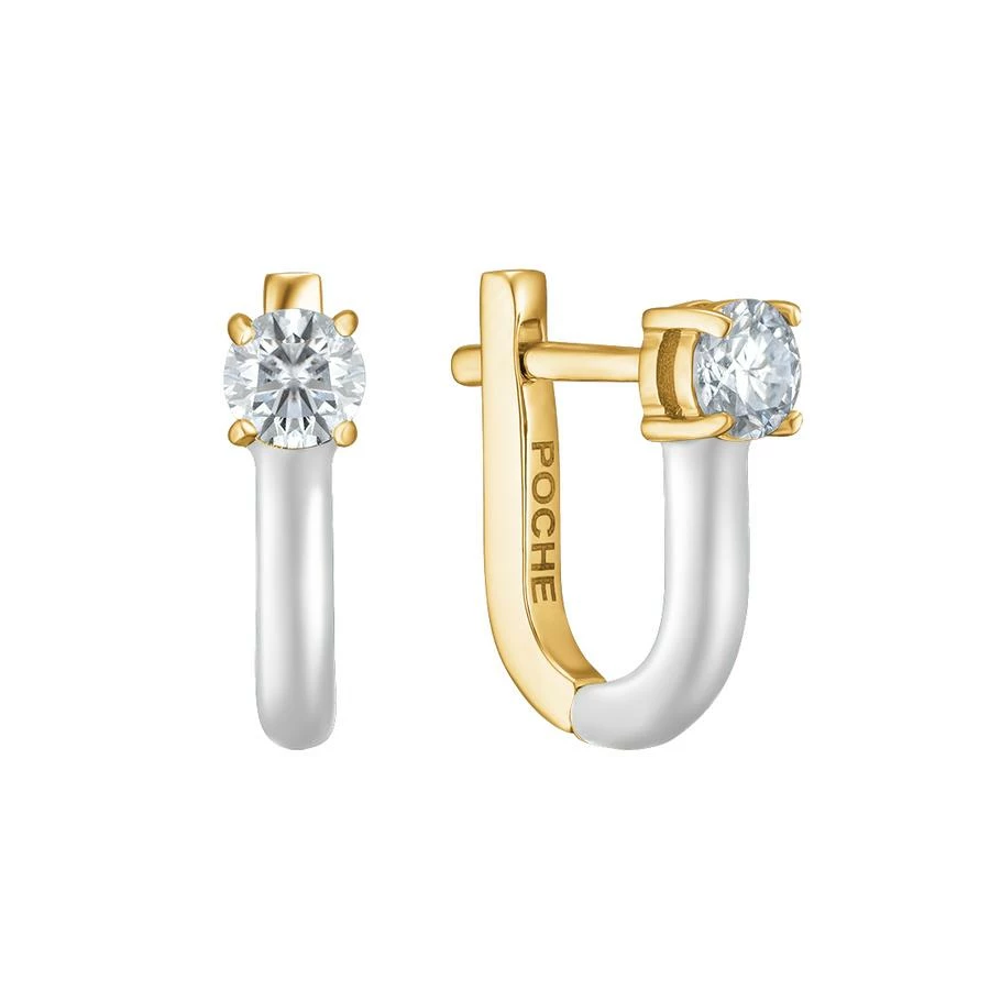 Earrings POCHE Stardust Moissanite Hoop 3 Earrings POCHE Stardust Moissanite Hoop