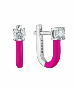 Earrings POCHE Stardust Moissanite Hoop