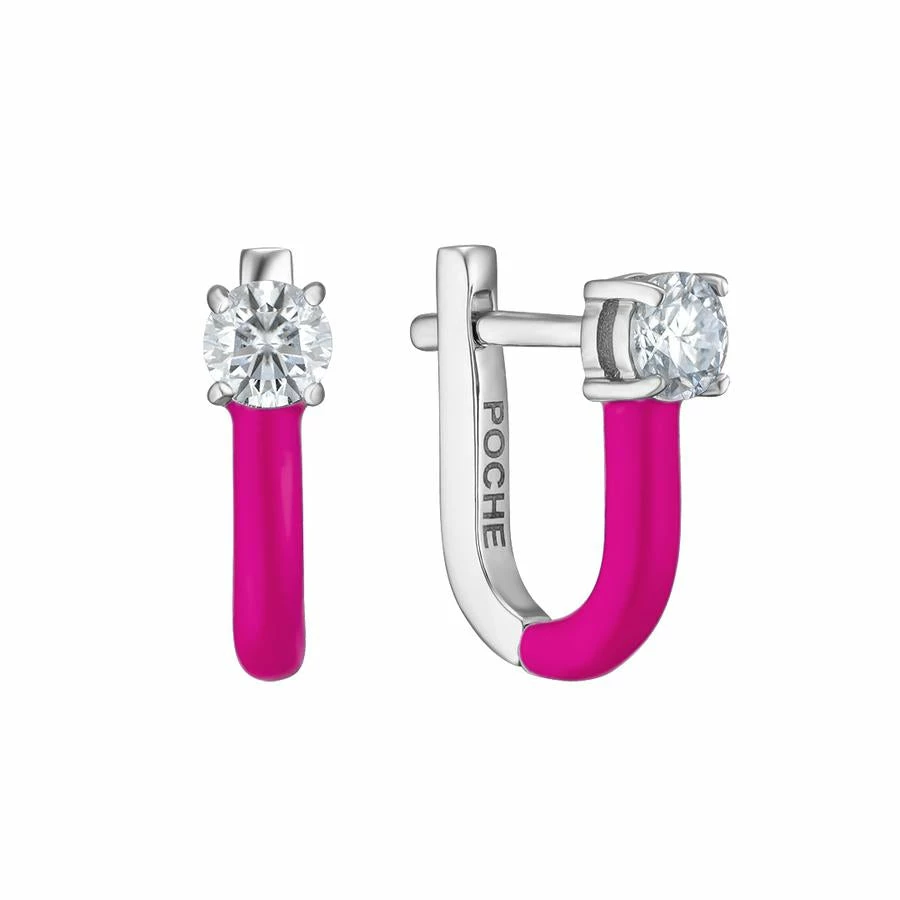 Earrings POCHE Stardust Moissanite Hoop 4 Earrings POCHE Stardust Moissanite Hoop