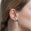 Earrings BLACK'D Triple Pearl Drop Earring