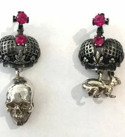Djanelli Jewelry Dzhanelli Jewelry Silver Skull Earrings