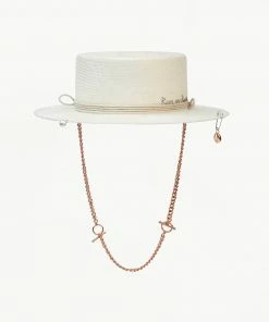Ruslan Baginskiy Piercing Straw Boater Hat