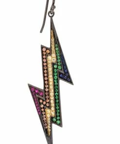 Earrings Lynn Ban Mono Earring Black Rhodium Silver