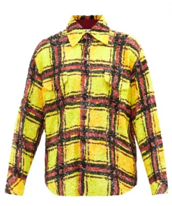 Shirts Ashish Yellow Sequence Lumberjack Shirt