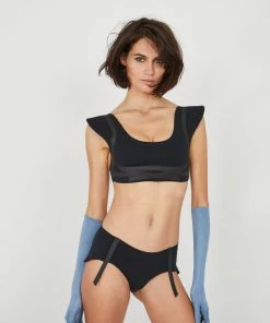 Ruban Noir Horizontal Stripe Bra