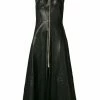 Natasha Zinko Halter Leather Zip Midi Dress Dresses