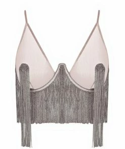 Lingerie Frolov Crystal Fringe Transparent Bra